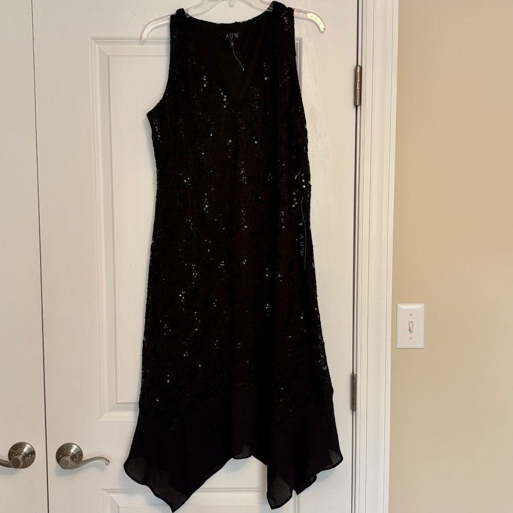 NWT Black Lace Sequin Sleeveless Dress